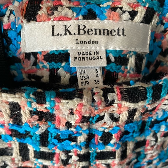 L.K Bennett SK ECHO Multicolor Tweed Plaid Skirt - Picture 2 of 2